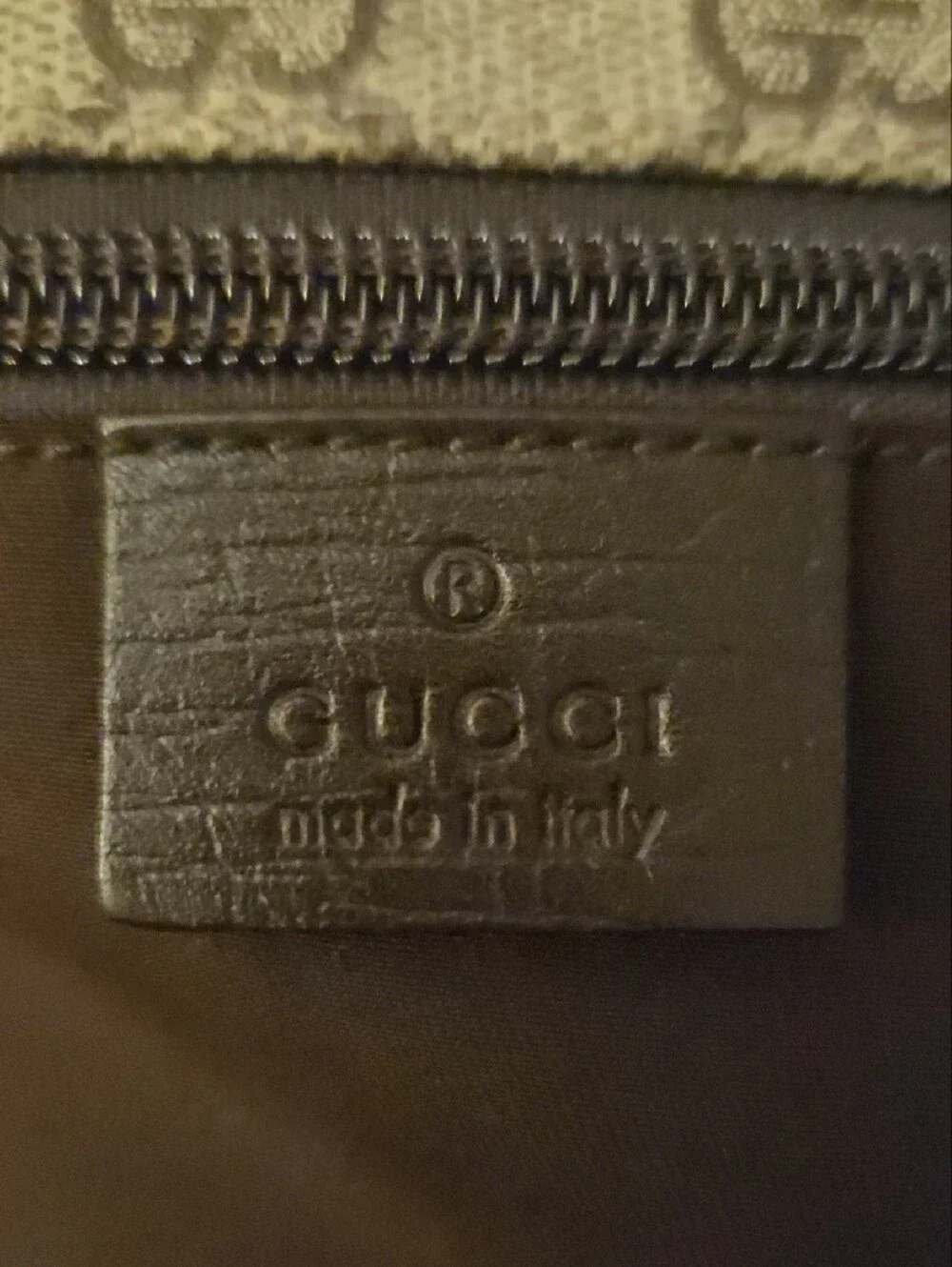 Gucci Brown Leather Authentic Messenger with Green-Red Web Stripe and GG Canvas